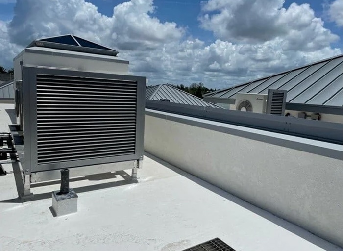 Rooftop air handler serviced by Cool Zone in Naples